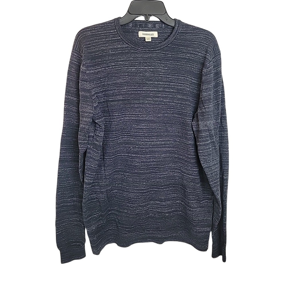 Goodthreads Crewneck Sweater Space Dye Knit Casual Pullover Blue Mens Large Tall